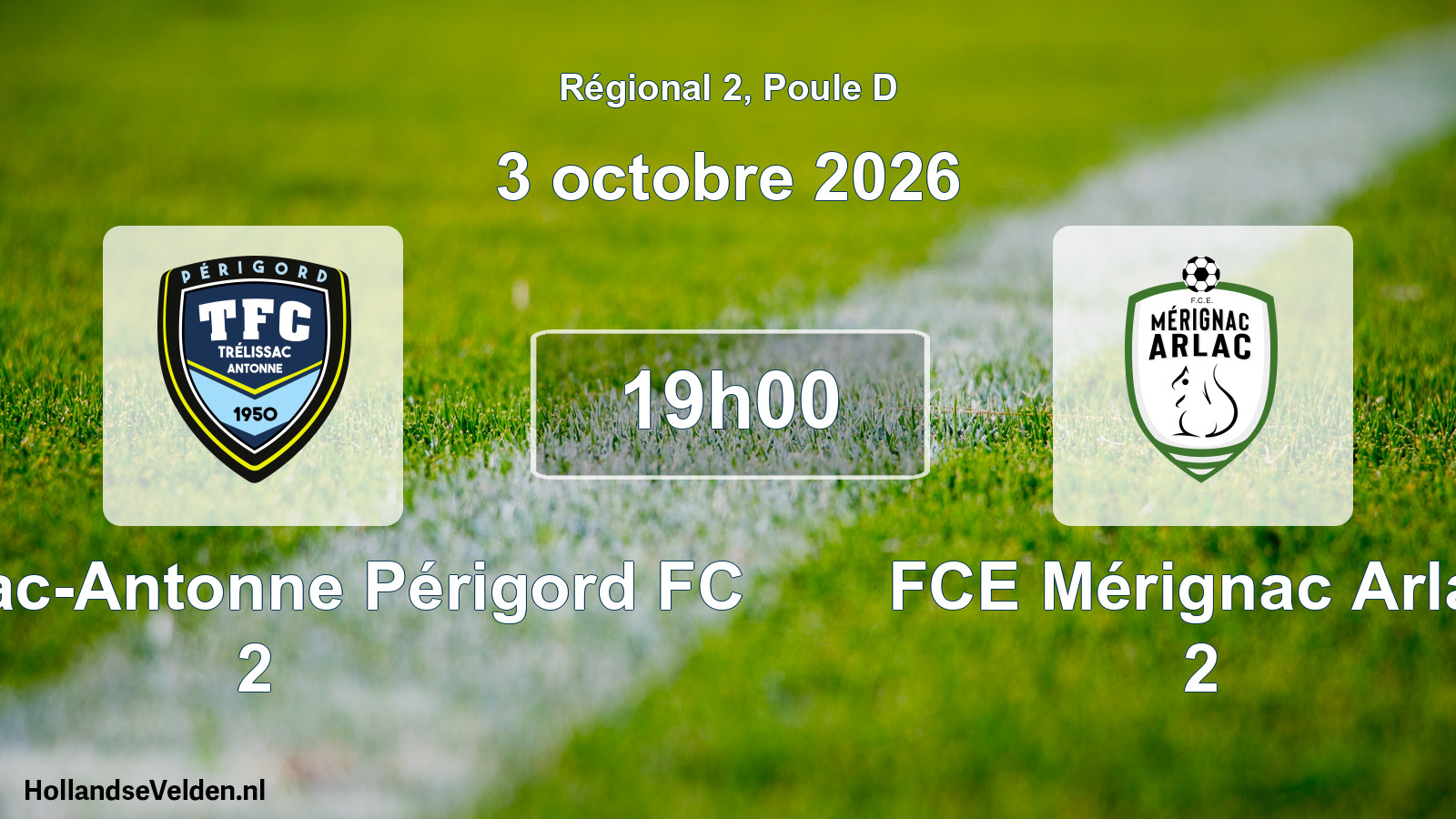Scheduled Match: Trélissac-Antonne Périgord FC 2 - FCE Mérignac Arlac 2 (3 October 2026)