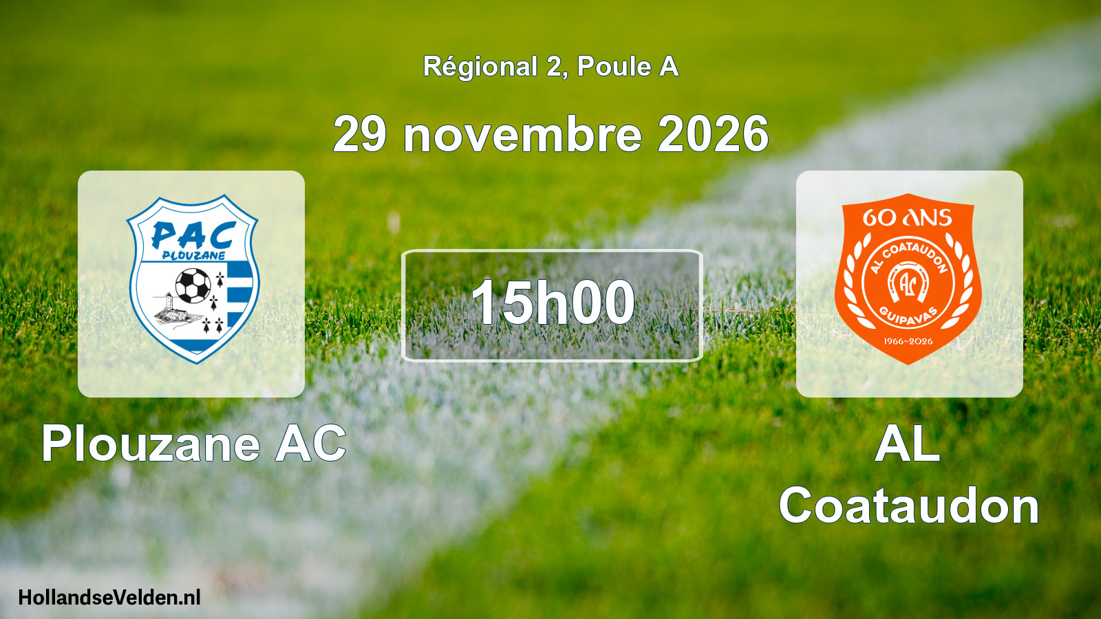 Match programmé: Plouzane AC - AL Coataudon (29 novembre 2026)