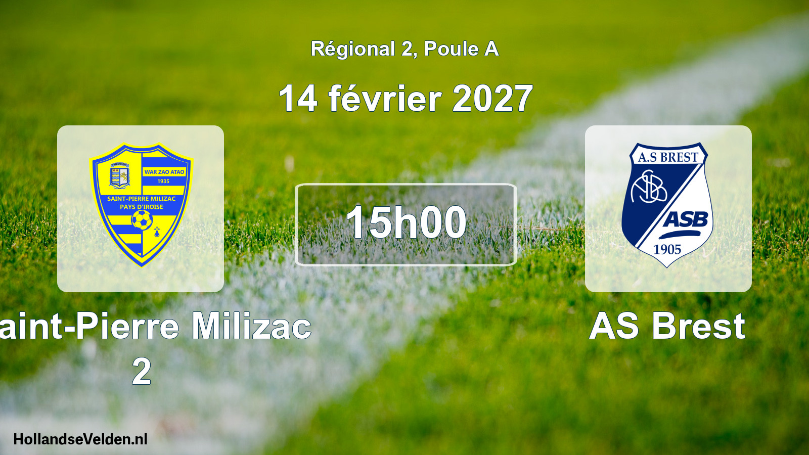 Scheduled Match: Saint-Pierre Milizac 2 - AS Brest (14 February 2027)