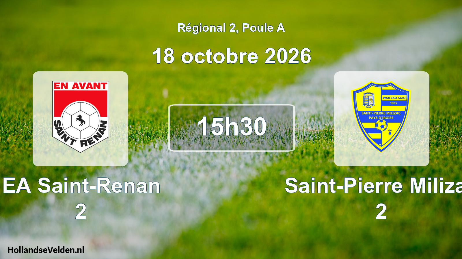 Scheduled Match: EA Saint-Renan 2 - Saint-Pierre Milizac 2 (18 October 2026)