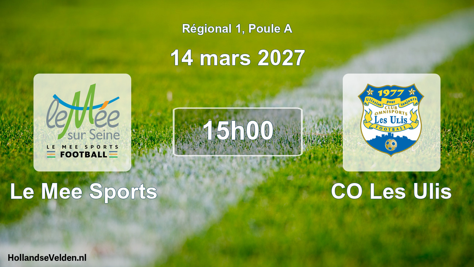 Match programmé: Le Mee Sports - CO Les Ulis (14 mars 2027)