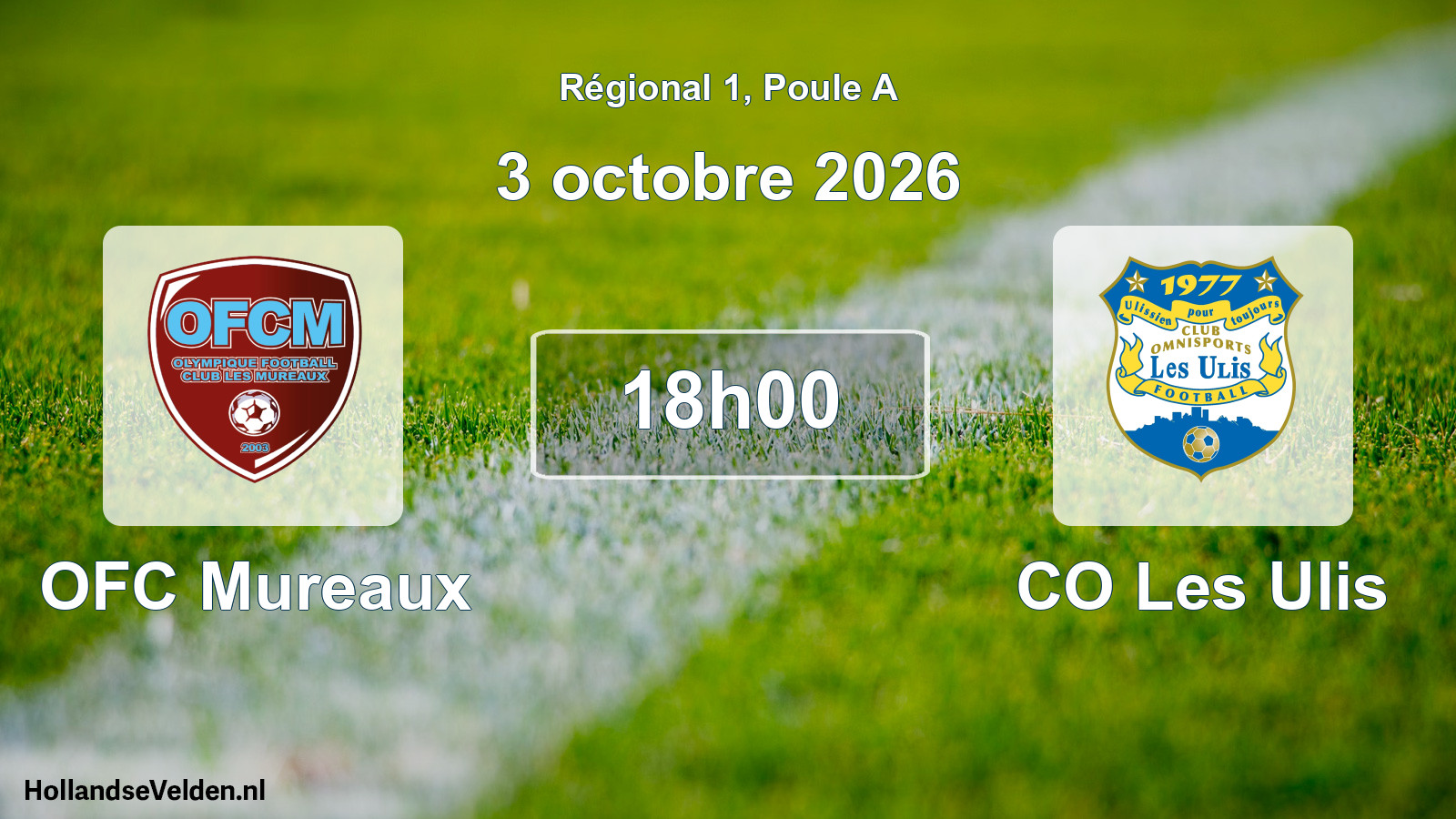 Match programmé: OFC Mureaux - CO Les Ulis (3 octobre 2026)