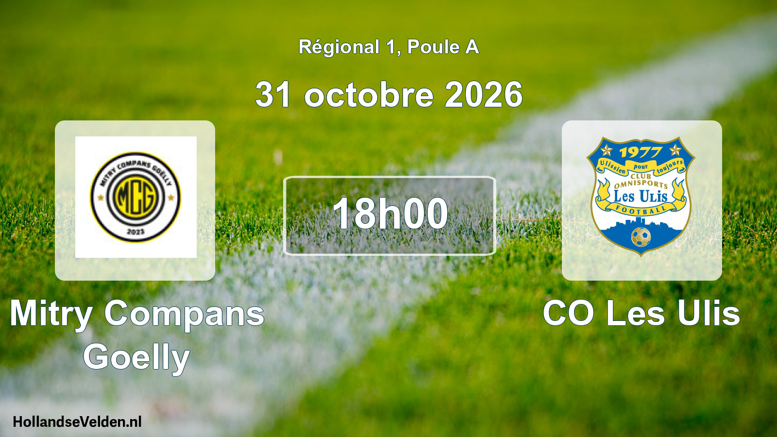 Scheduled Match: Mitry Compans Goelly - CO Les Ulis (31 October 2026)