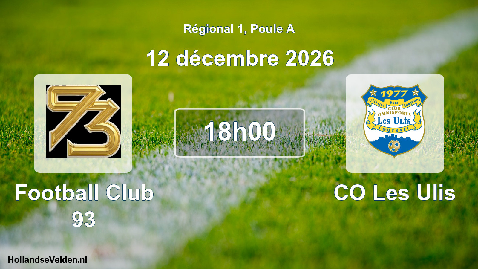 Scheduled Match: Football Club 93 - CO Les Ulis (12 December 2026)