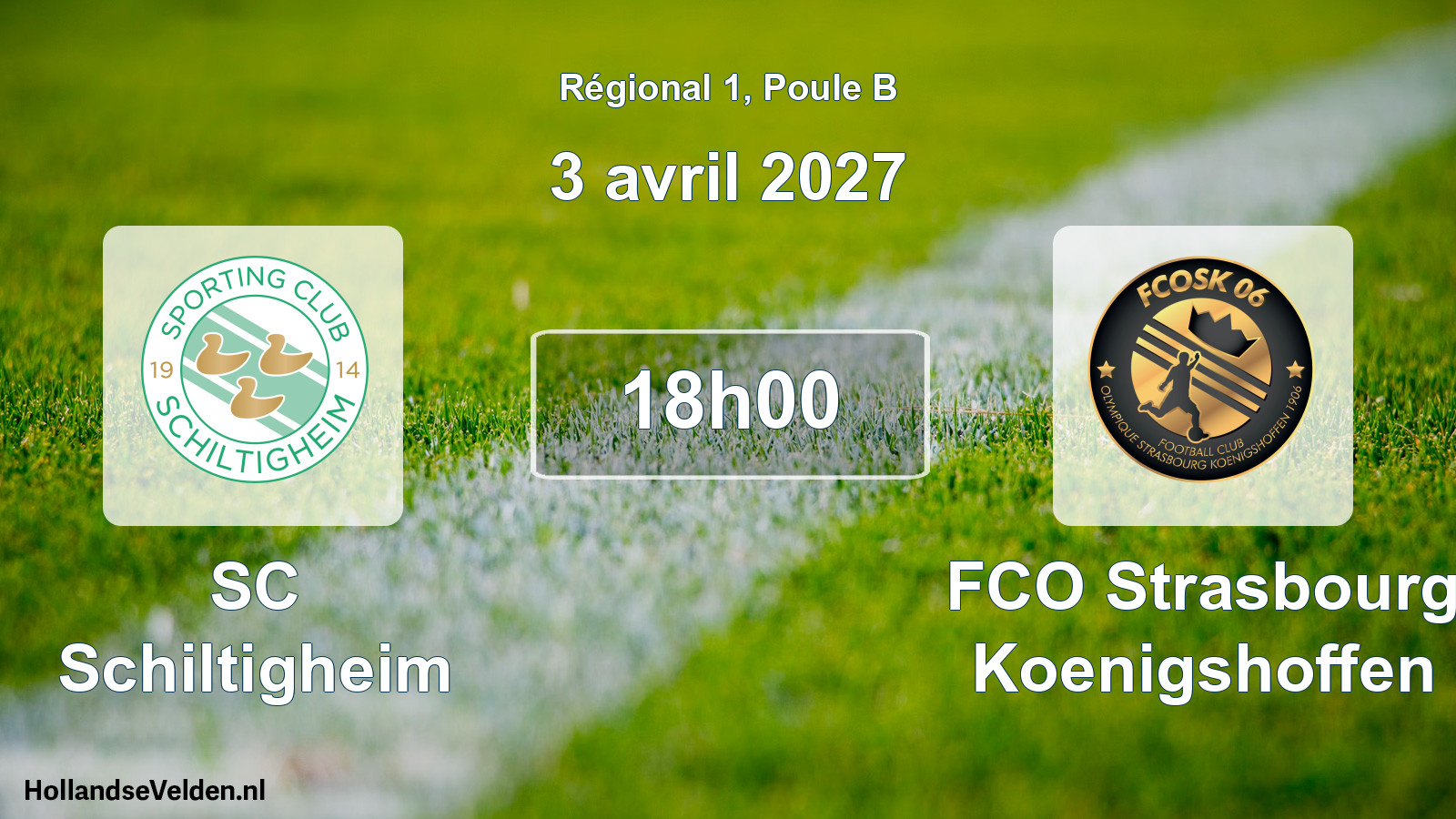 Match programmé: SC Schiltigheim - FCO Strasbourg Koenigshoffen (3 avril 2027)