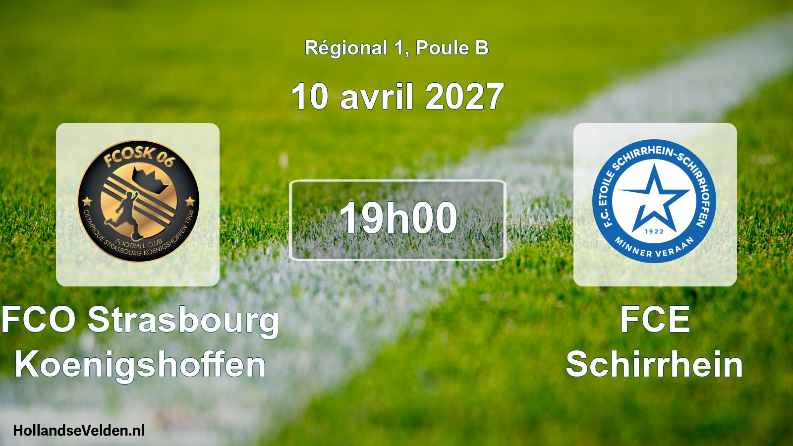 Match programmé: FCO Strasbourg Koenigshoffen - FCE Schirrhein (10 avril 2027)