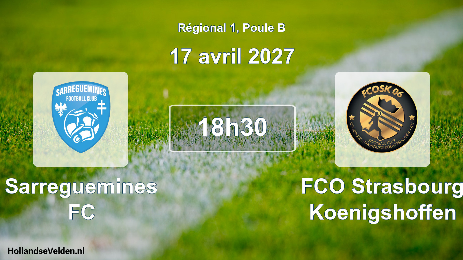 Match programmé: Sarreguemines FC - FCO Strasbourg Koenigshoffen (17 avril 2027)