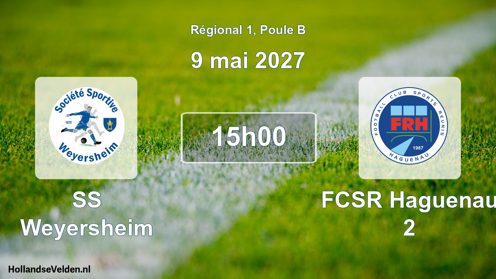Match programmé: SS Weyersheim - FCSR Haguenau 2 (9 mai 2027)
