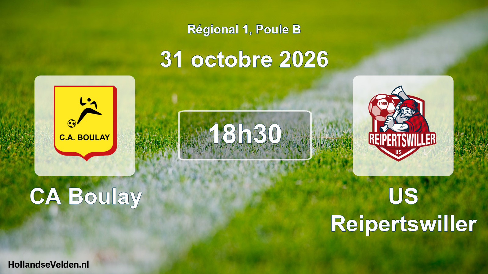 Match programmé: CA Boulay - US Reipertswiller (31 octobre 2026)