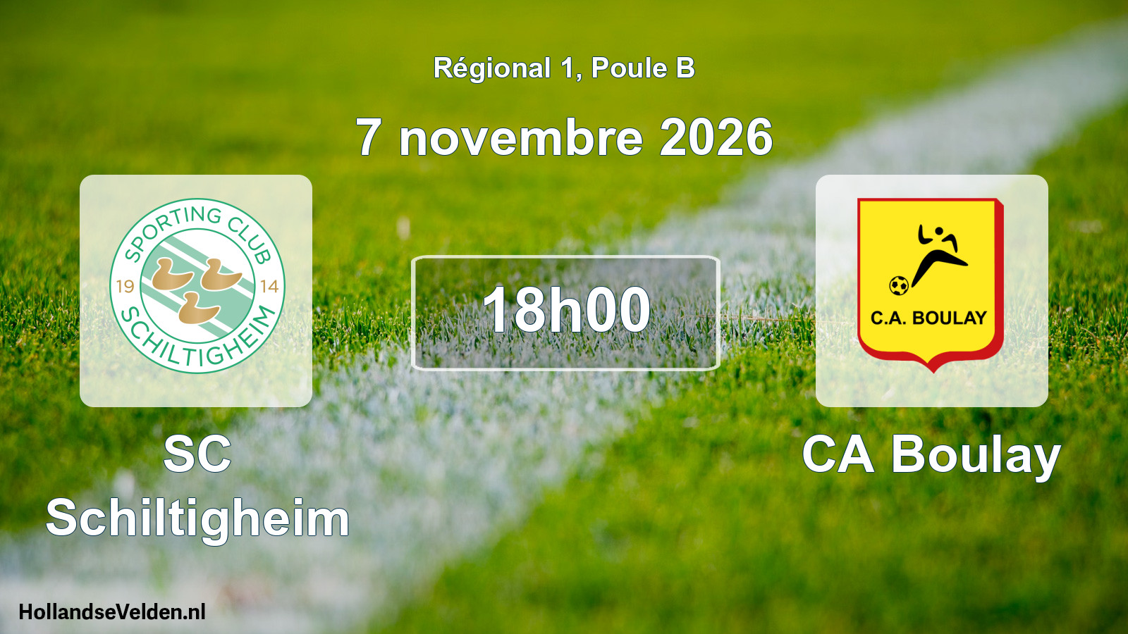 Match programmé: SC Schiltigheim - CA Boulay (7 novembre 2026)
