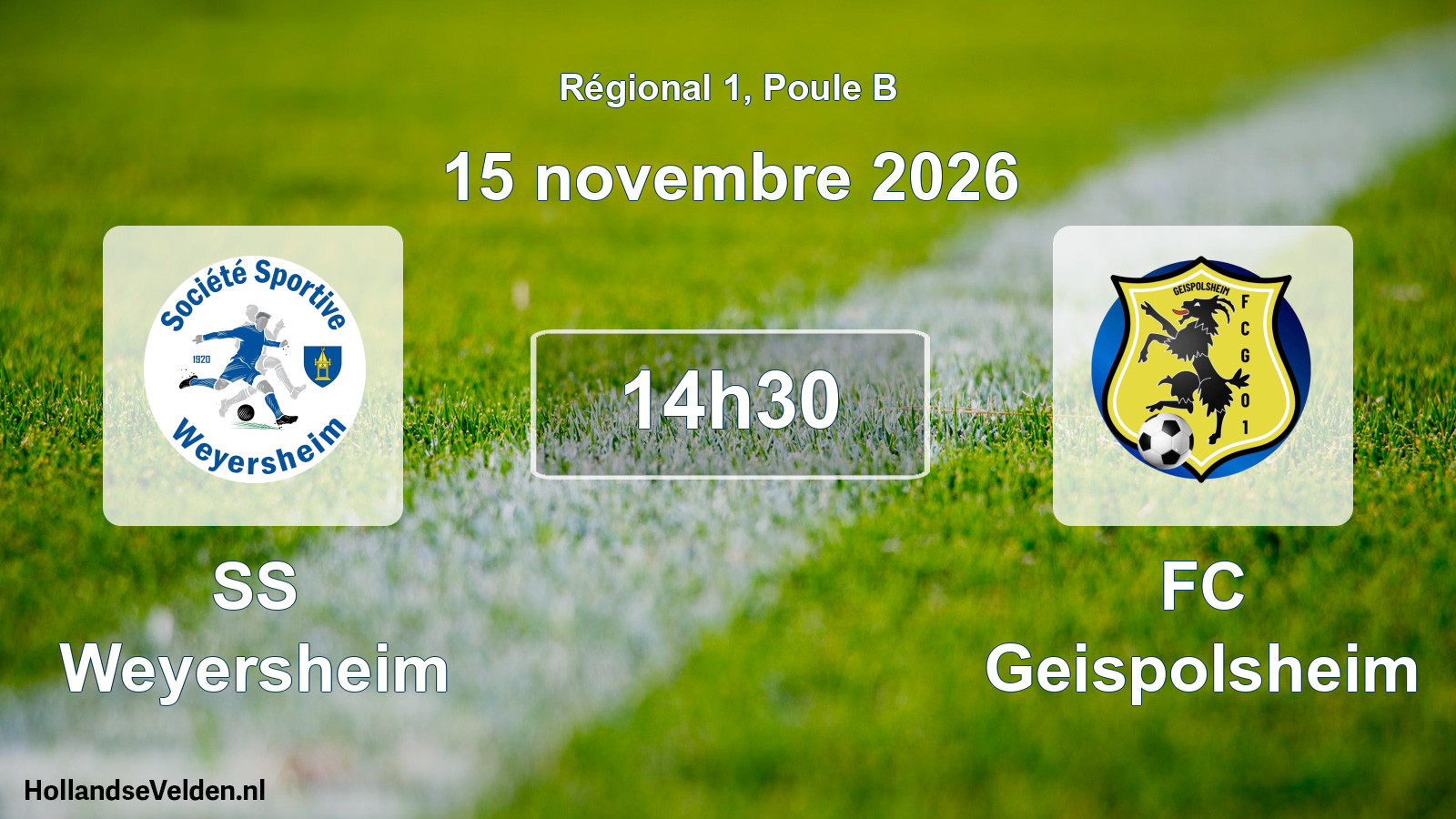 Match programmé: SS Weyersheim - FC Geispolsheim (15 novembre 2026)