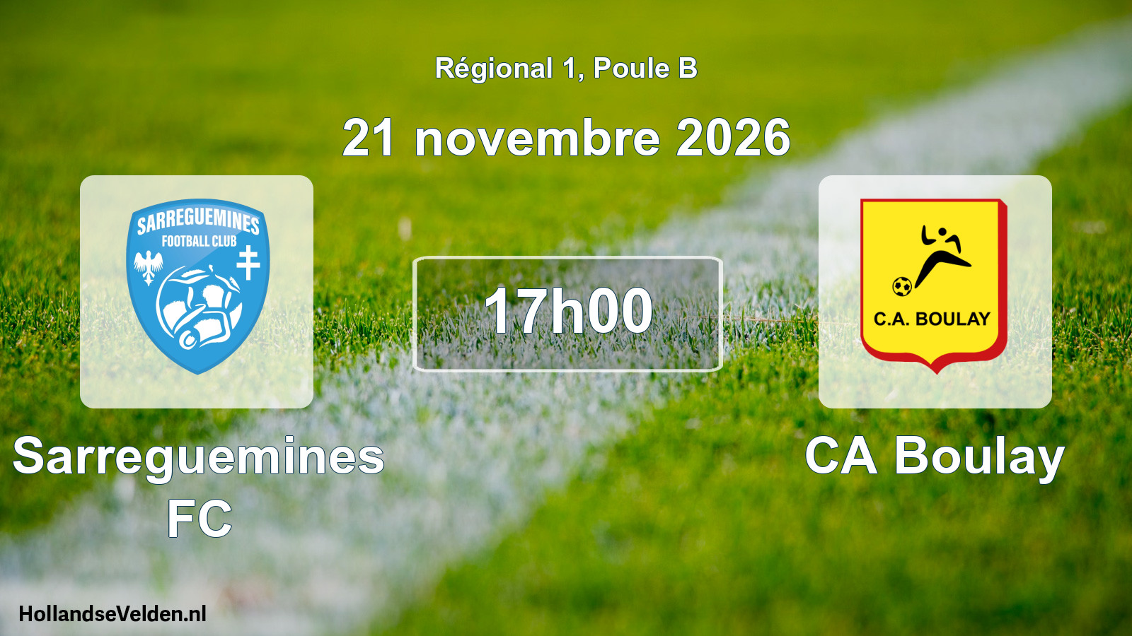 Match programmé: Sarreguemines FC - CA Boulay (21 novembre 2026)