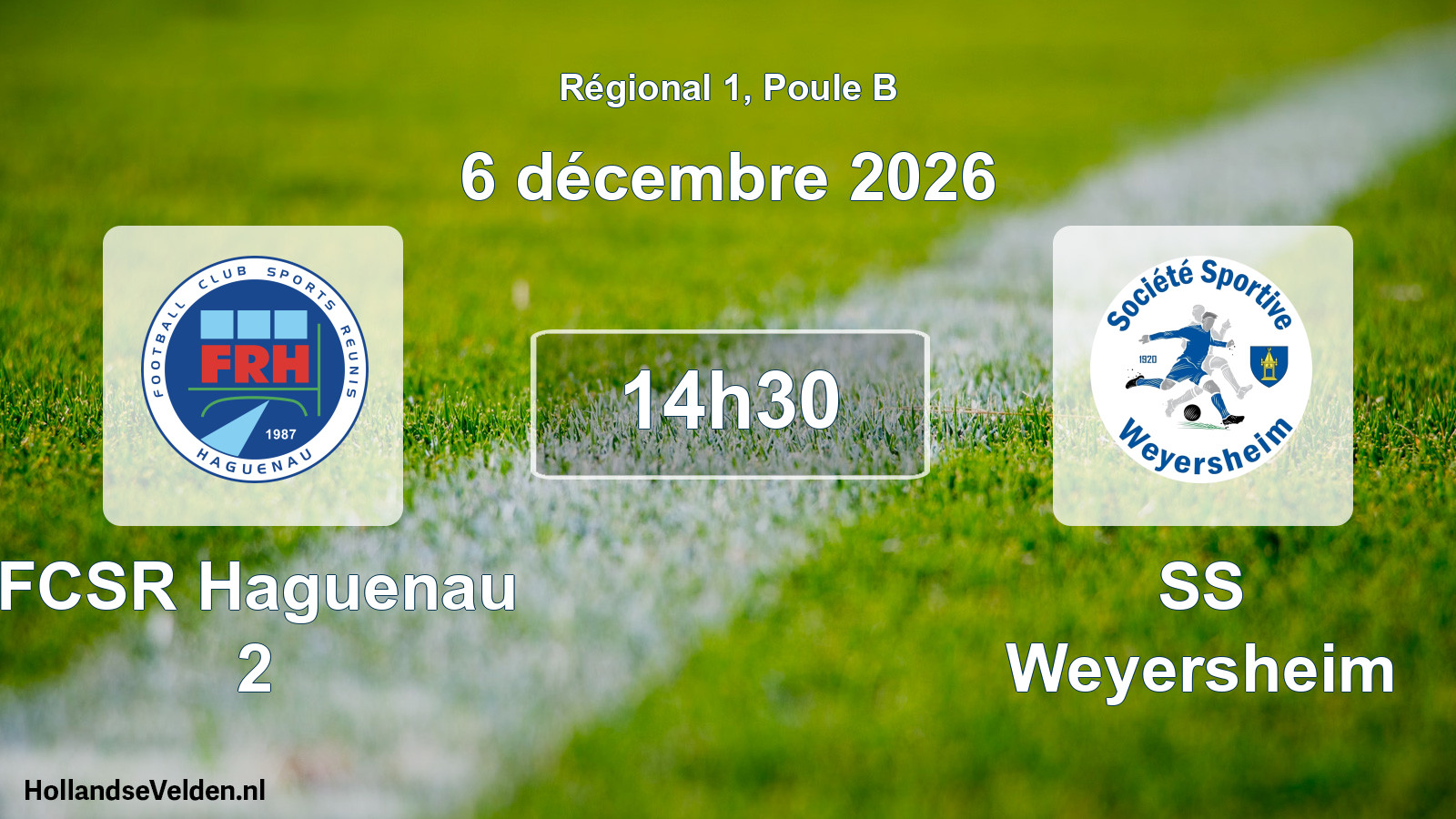 Match programmé: FCSR Haguenau 2 - SS Weyersheim (6 décembre 2026)