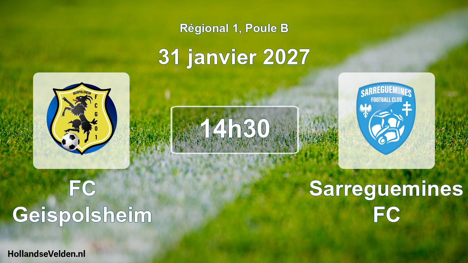 Match programmé: FC Geispolsheim - Sarreguemines FC (31 janvier 2027)
