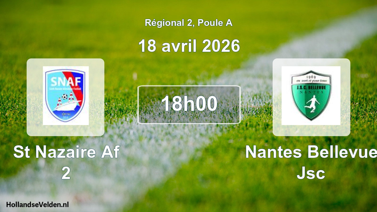 Geplande wedstrijd: St Nazaire Af 2 - Nantes Bellevue Jsc (18 april 2026)
