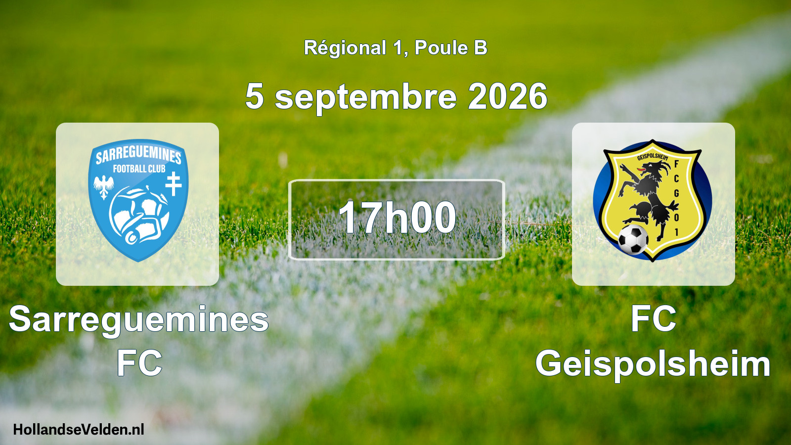 Match programmé: Sarreguemines FC - FC Geispolsheim (5 septembre 2026)