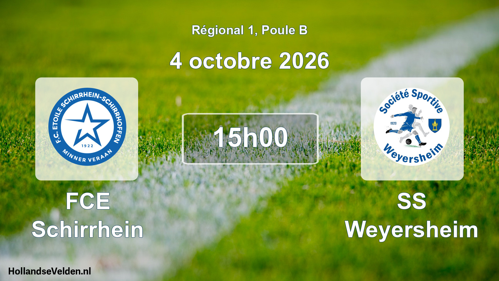 Match programmé: FCE Schirrhein - SS Weyersheim (4 octobre 2026)