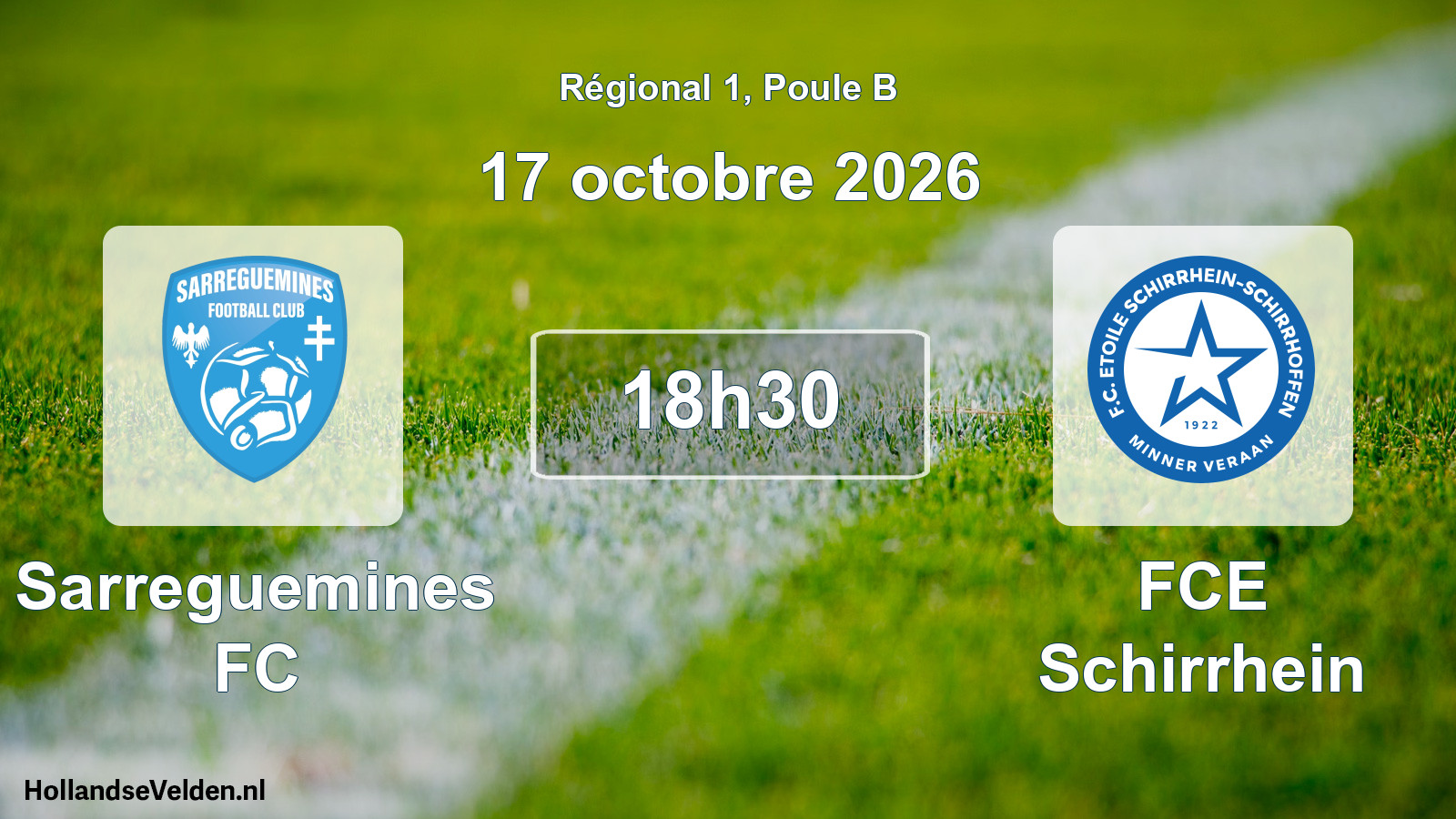 Match programmé: Sarreguemines FC - FCE Schirrhein (17 octobre 2026)
