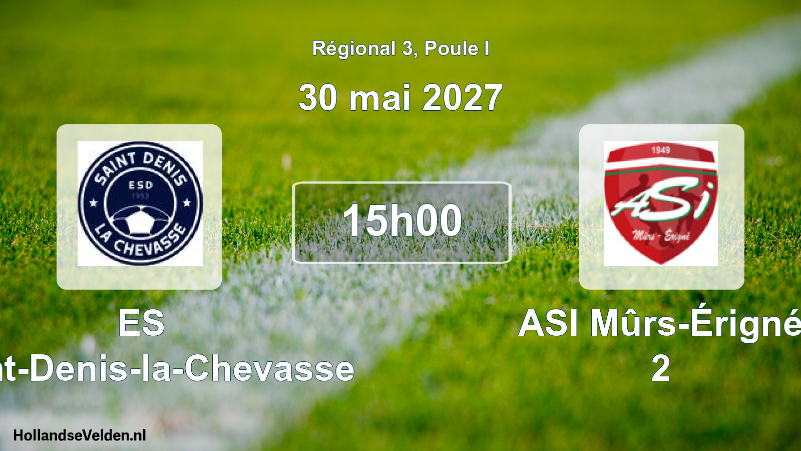 Match programmé: ES Saint-Denis-la-Chevasse - ASI Mûrs-Érigné 2 (30 mai 2027)