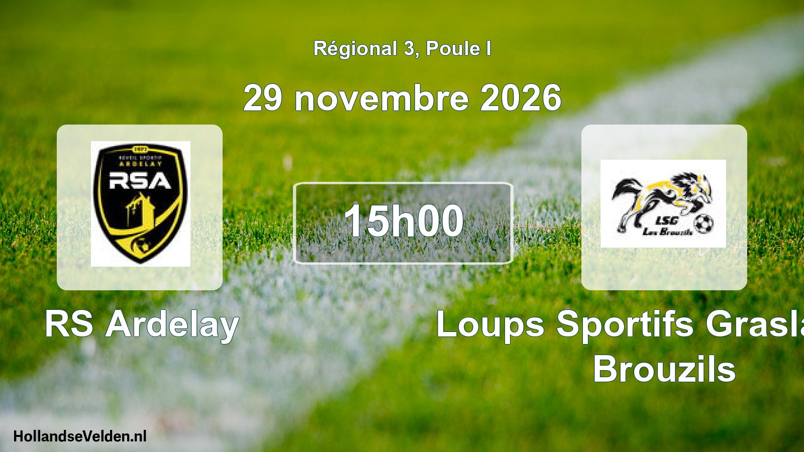 Match programmé: RS Ardelay - Loups Sportifs Grasla Les Brouzils (29 novembre 2026)