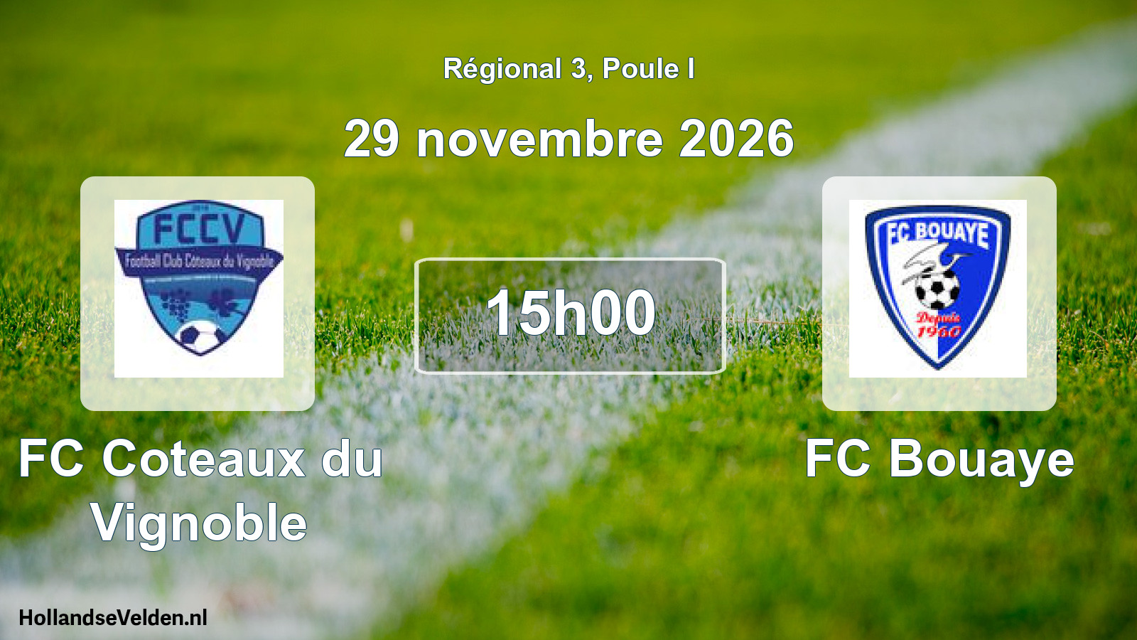 Scheduled Match: FC Coteaux du Vignoble - FC Bouaye (29 November 2026)