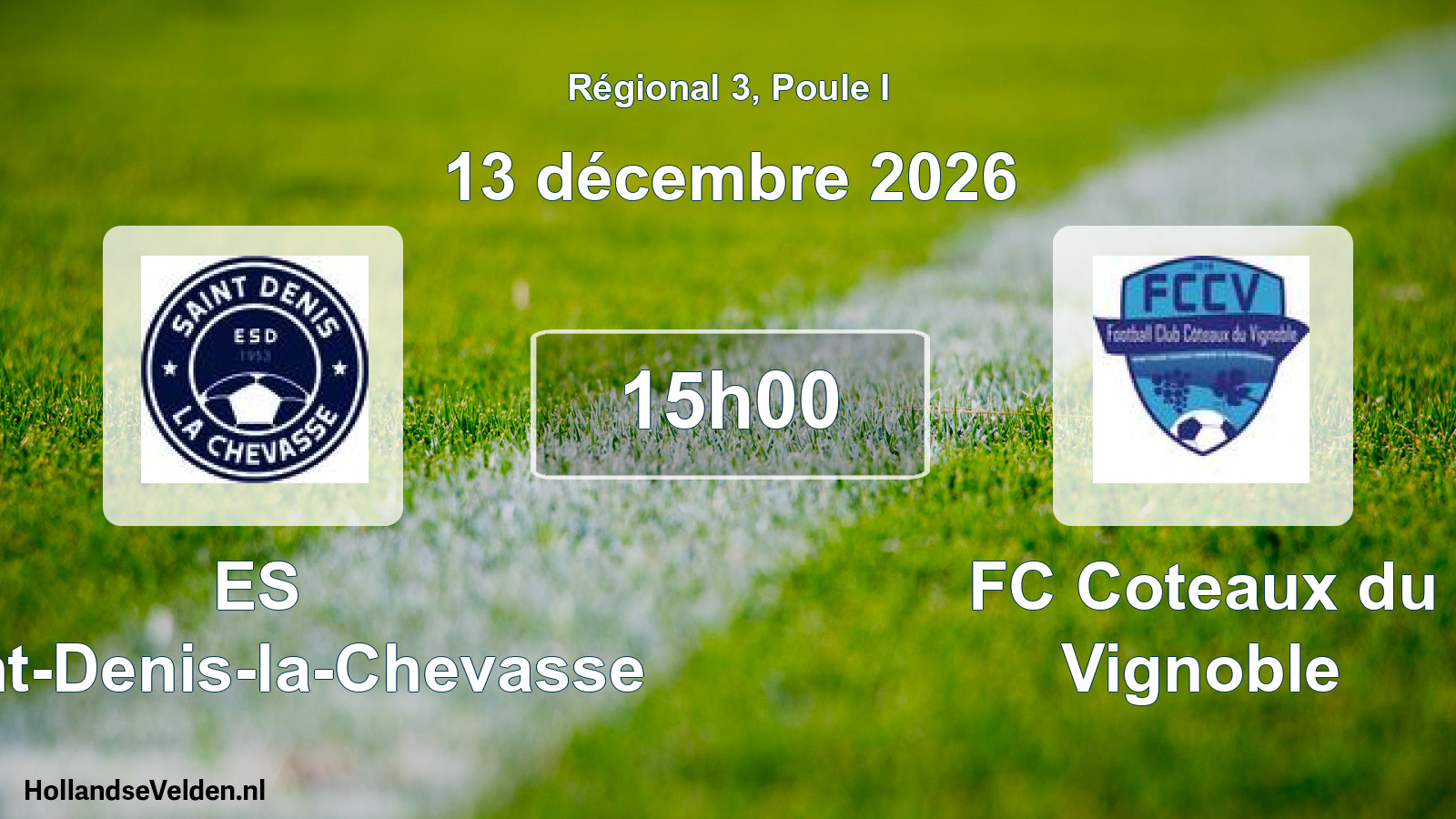 Scheduled Match: ES Saint-Denis-la-Chevasse - FC Coteaux du Vignoble (13 December 2026)