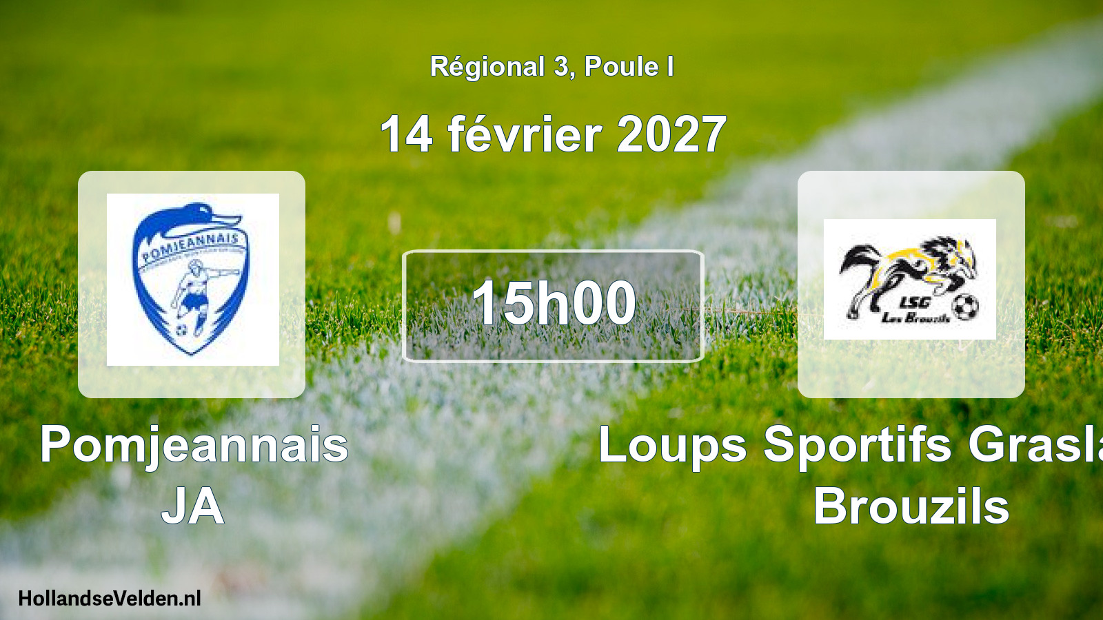 Match programmé: Pomjeannais JA - Loups Sportifs Grasla Les Brouzils (14 février 2027)