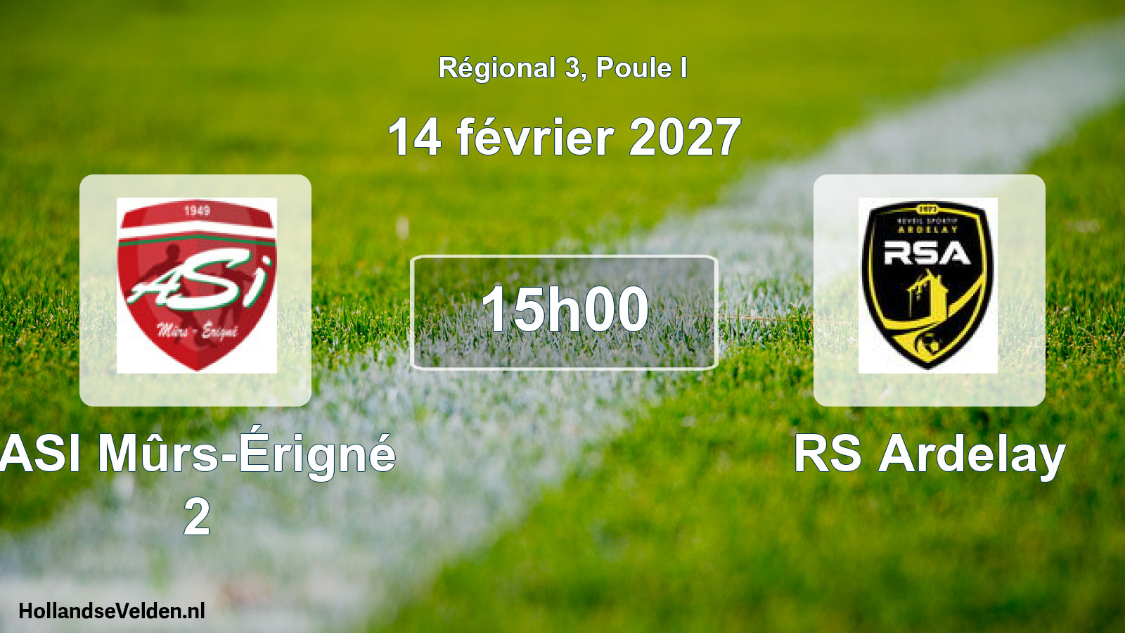 Scheduled Match: ASI Mûrs-Érigné 2 - RS Ardelay (14 February 2027)