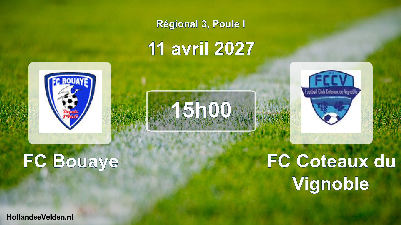 Scheduled Match: FC Bouaye - FC Coteaux du Vignoble (11 April 2027)