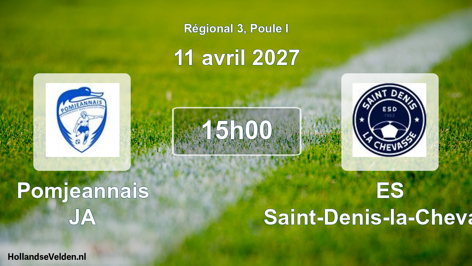 Scheduled Match: Pomjeannais JA - ES Saint-Denis-la-Chevasse (11 April 2027)