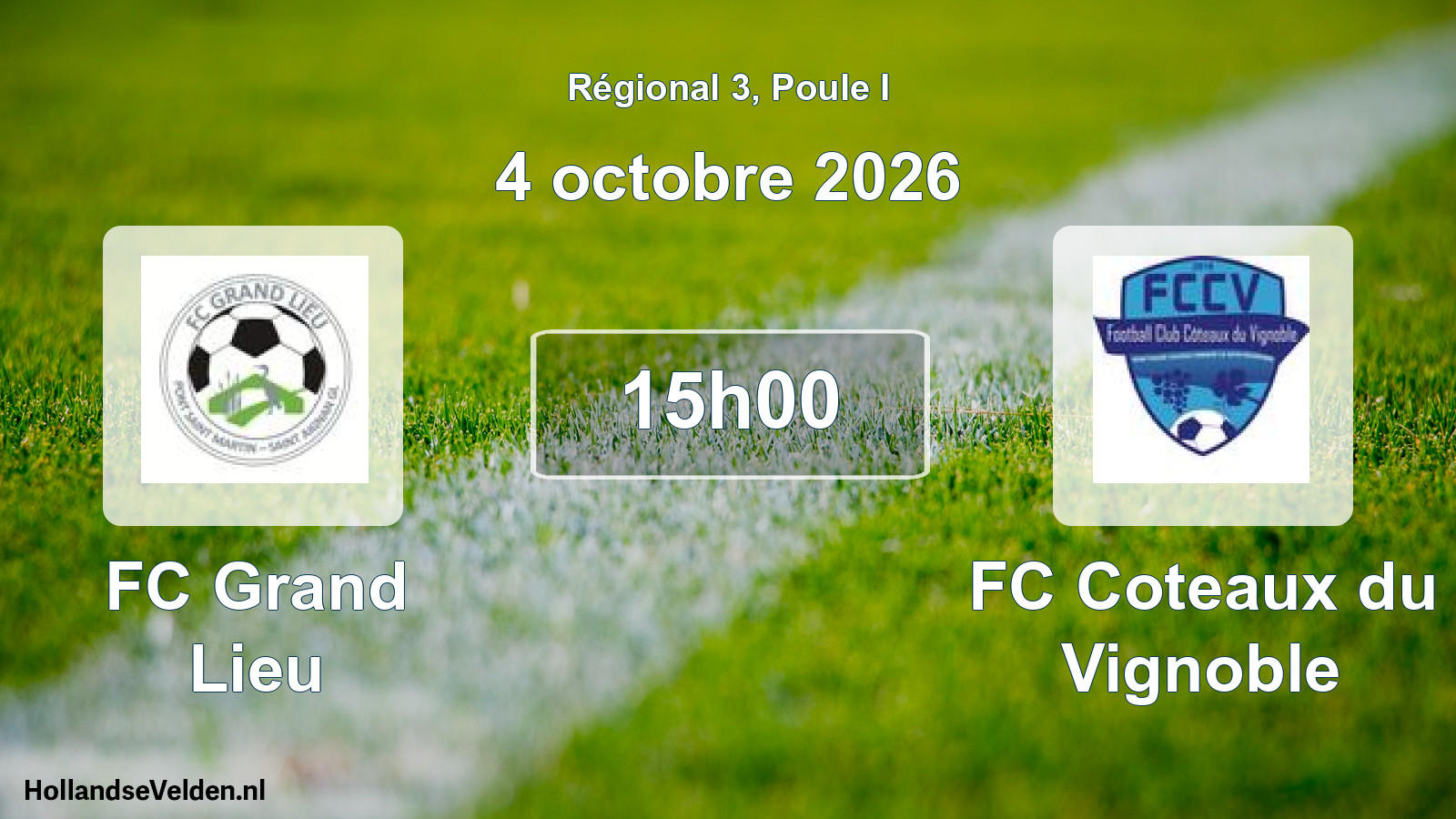 Scheduled Match: FC Grand Lieu - FC Coteaux du Vignoble (4 October 2026)