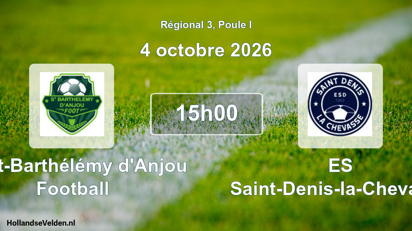 Scheduled Match: Saint-Barthélémy d'Anjou Football - ES Saint-Denis-la-Chevasse (4 October 2026)