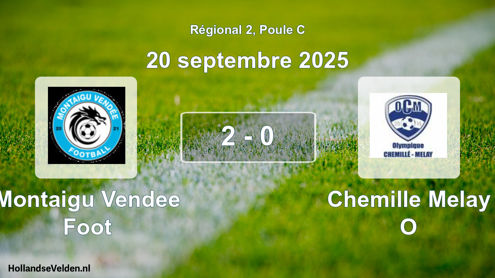 Gespeelde wedstrijd: Montaigu Vendee Foot - Chemille Melay O 2 - 0 (20 septembre 2025)