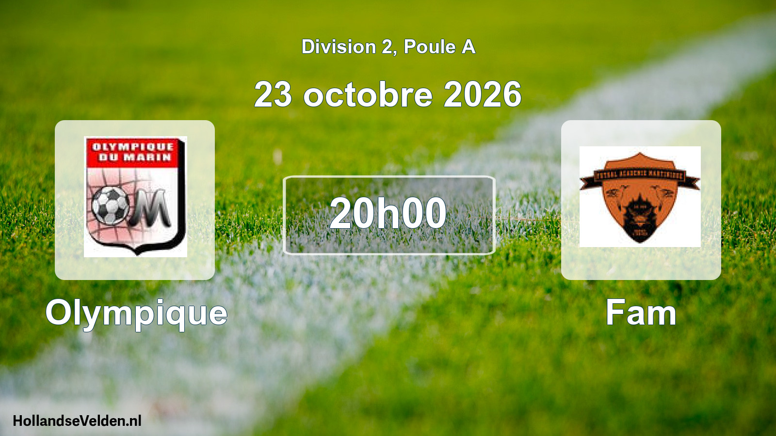 Match programmé: Olympique - Fam (23 octobre 2026)