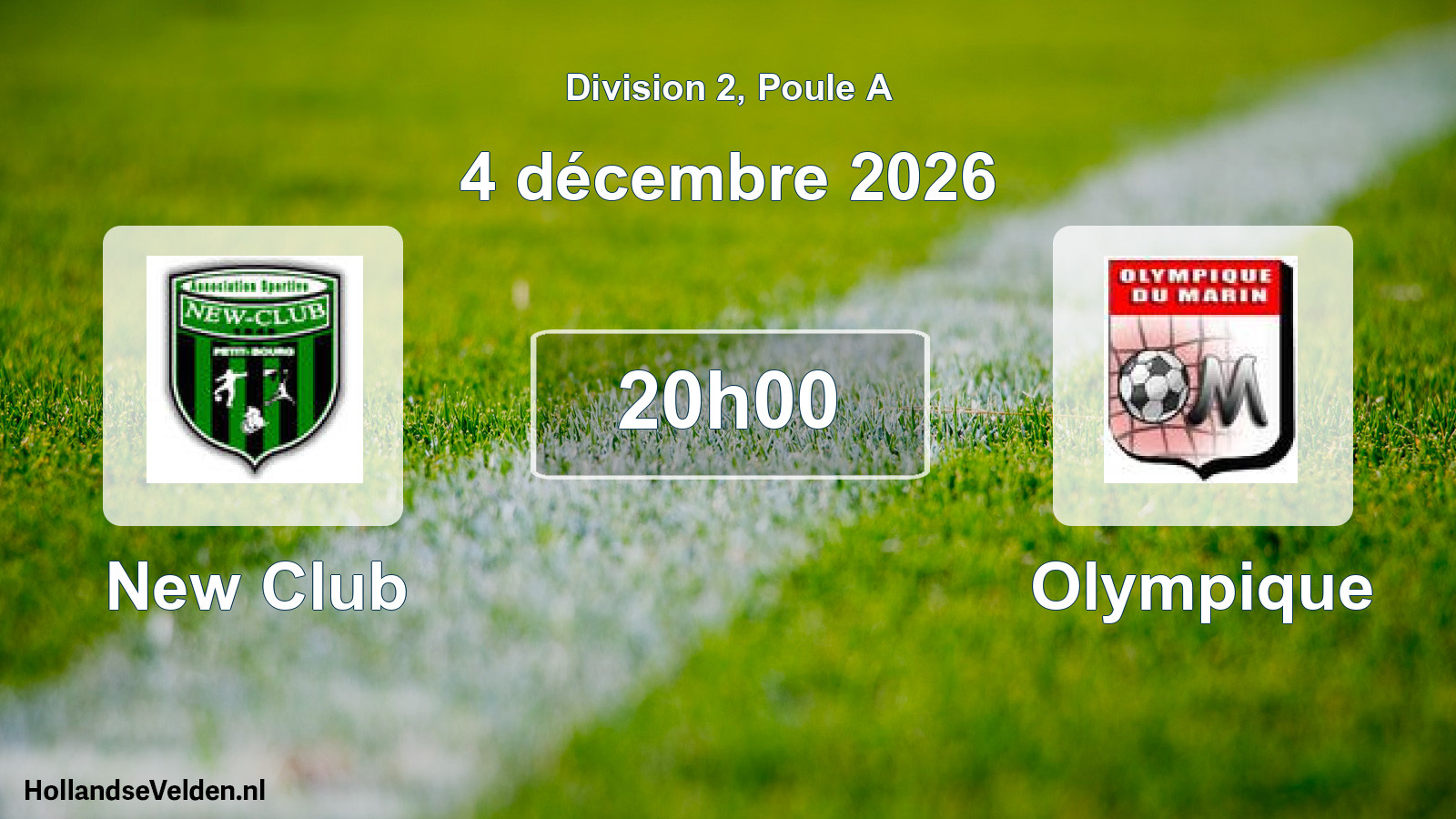 Match programmé: New Club - Olympique (4 décembre 2026)