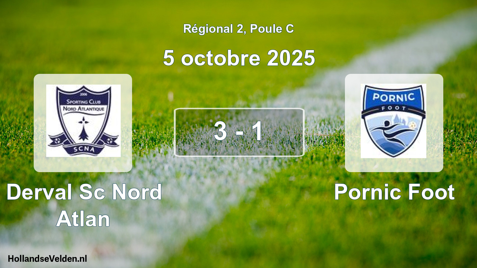 Total number of matches played: Derval Sc Nord Atlan - Pornic Foot 3 - 1 (5 October 2025)