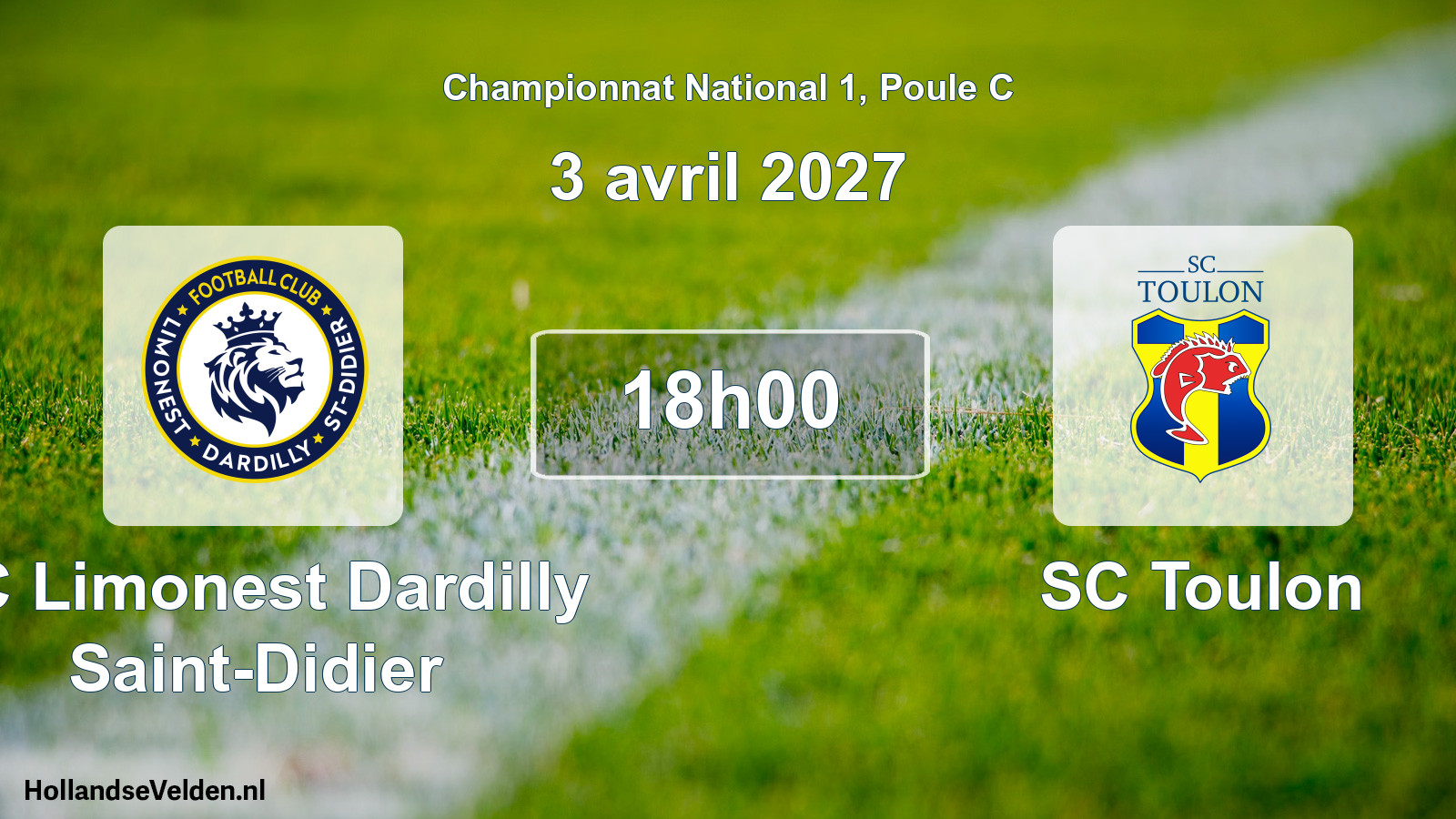 Match programmé: FC Limonest Dardilly Saint-Didier - SC Toulon (3 avril 2027)