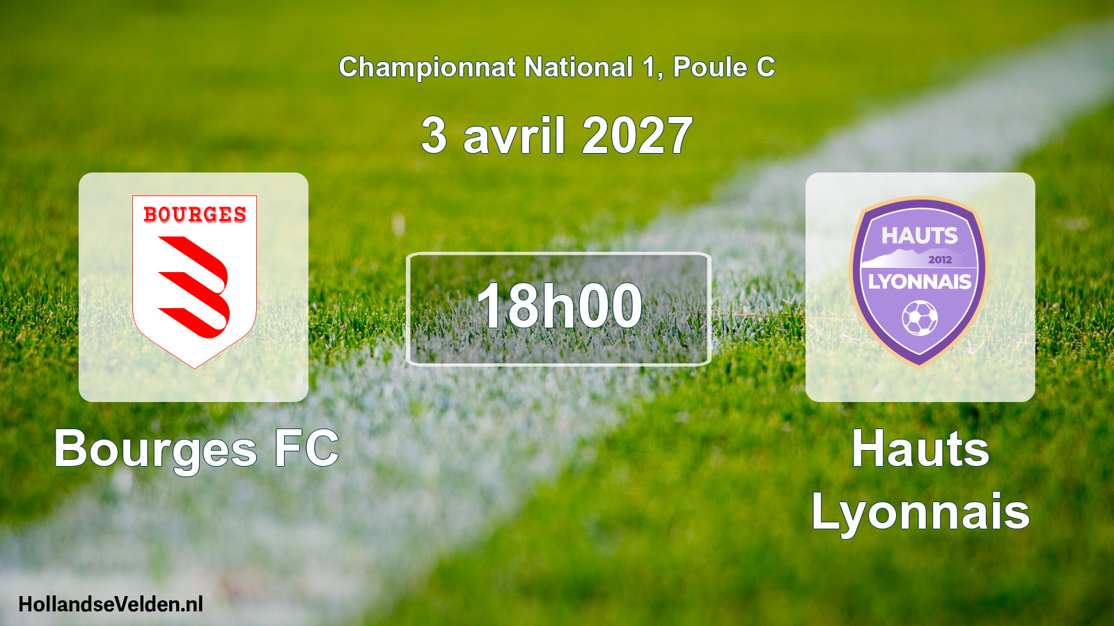 Match programmé: Bourges FC - Hauts Lyonnais (3 avril 2027)
