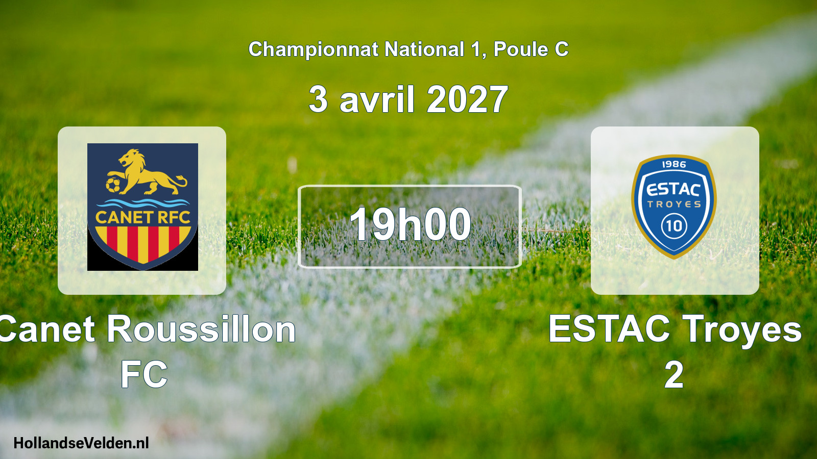 Match programmé: Canet Roussillon FC - ESTAC Troyes 2 (3 avril 2027)