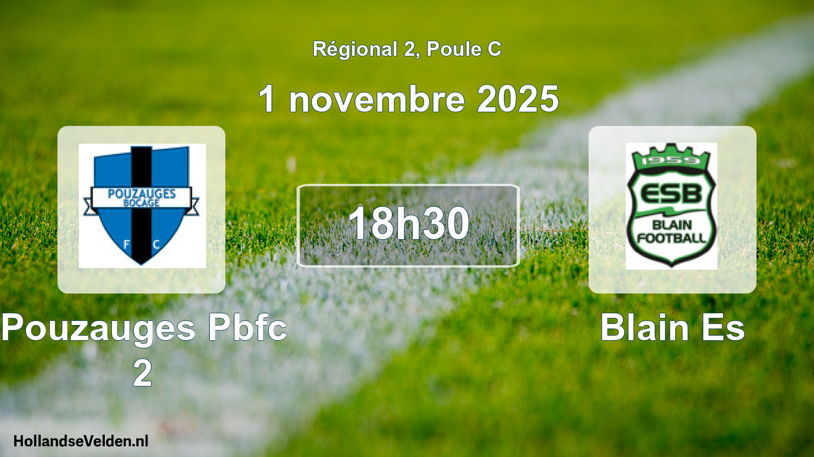 Geplande wedstrijd: Pouzauges Pbfc 2 - Blain Es (1 novembre 2025)