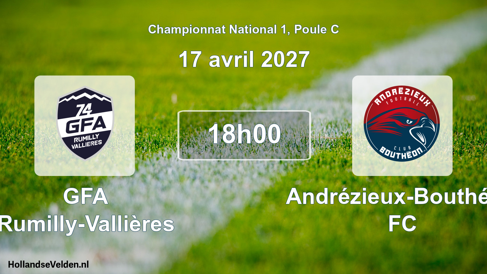 Match programmé: GFA Rumilly-Vallières - Andrézieux-Bouthéon FC (17 avril 2027)