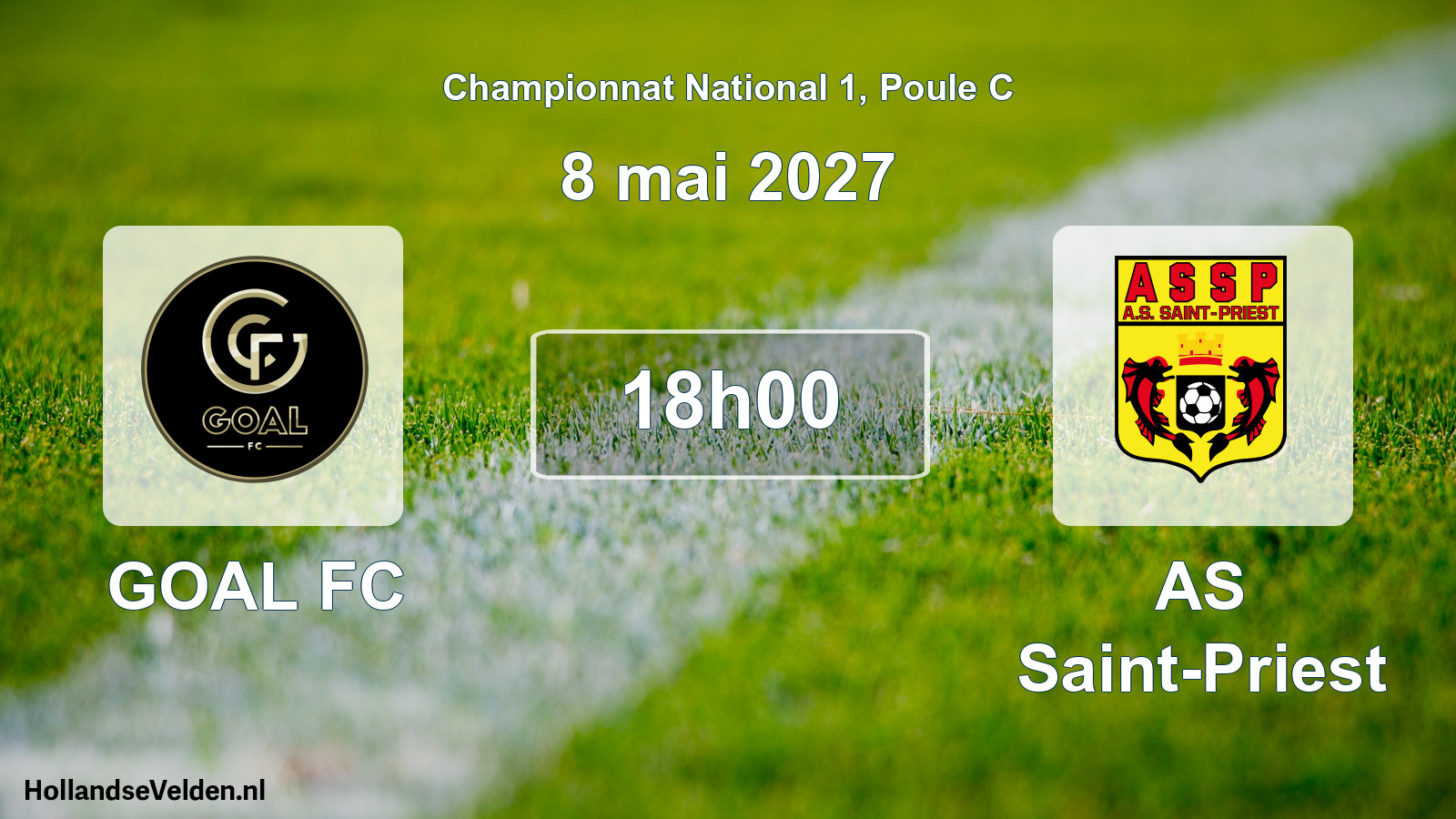 Match programmé: GOAL FC - AS Saint-Priest (8 mai 2027)