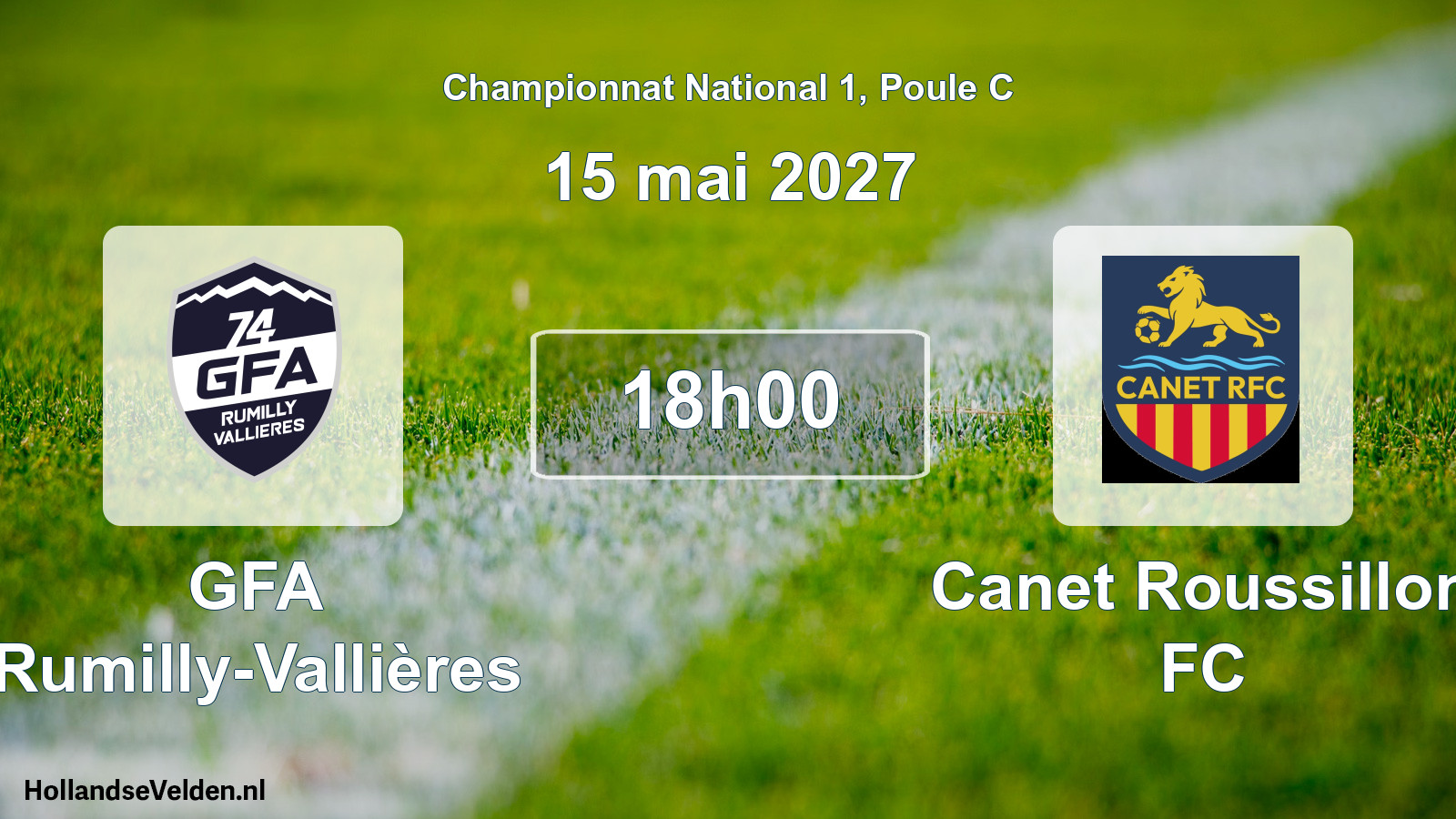 Match programmé: GFA Rumilly-Vallières - Canet Roussillon FC (15 mai 2027)