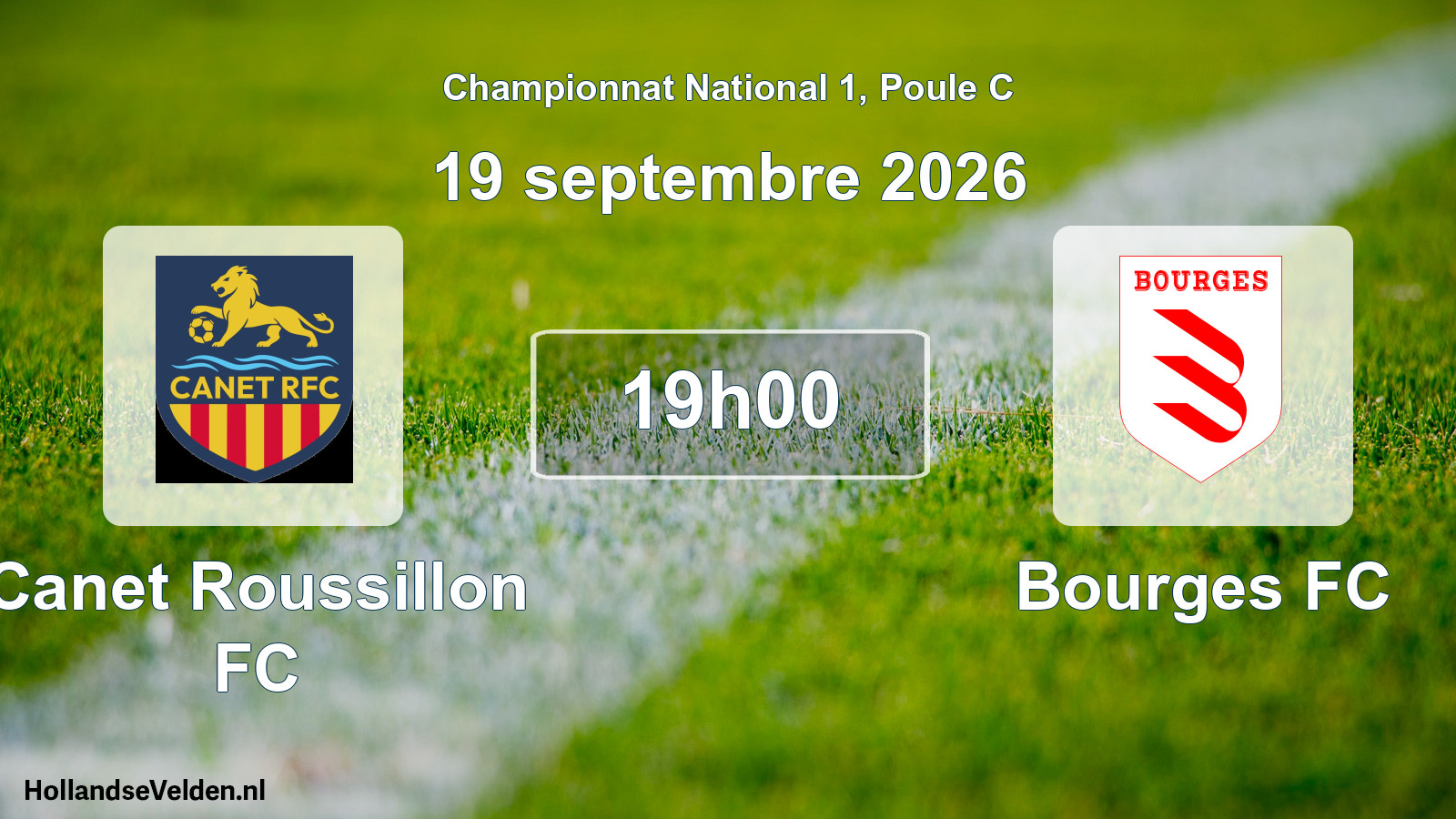 Match programmé: Canet Roussillon FC - Bourges FC (19 septembre 2026)