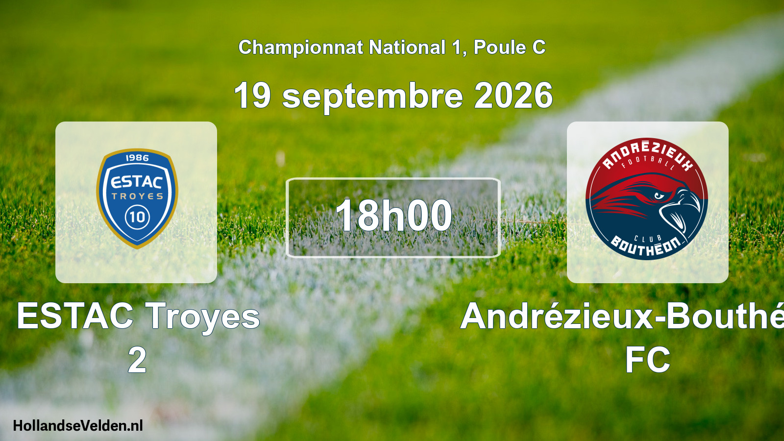 Match programmé: ESTAC Troyes 2 - Andrézieux-Bouthéon FC (19 septembre 2026)