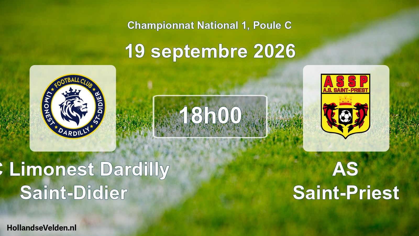 Match programmé: FC Limonest Dardilly Saint-Didier - AS Saint-Priest (19 septembre 2026)