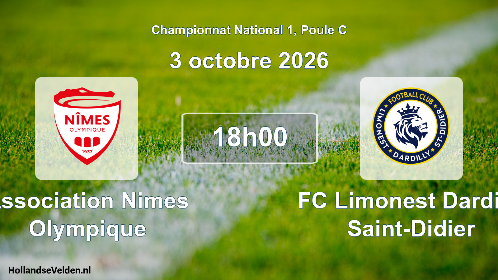 Match programmé: Association Nimes Olympique - FC Limonest Dardilly Saint-Didier (3 octobre 2026)