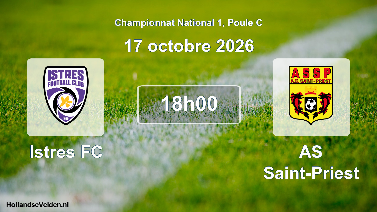 Match programmé: Istres FC - AS Saint-Priest (17 octobre 2026)