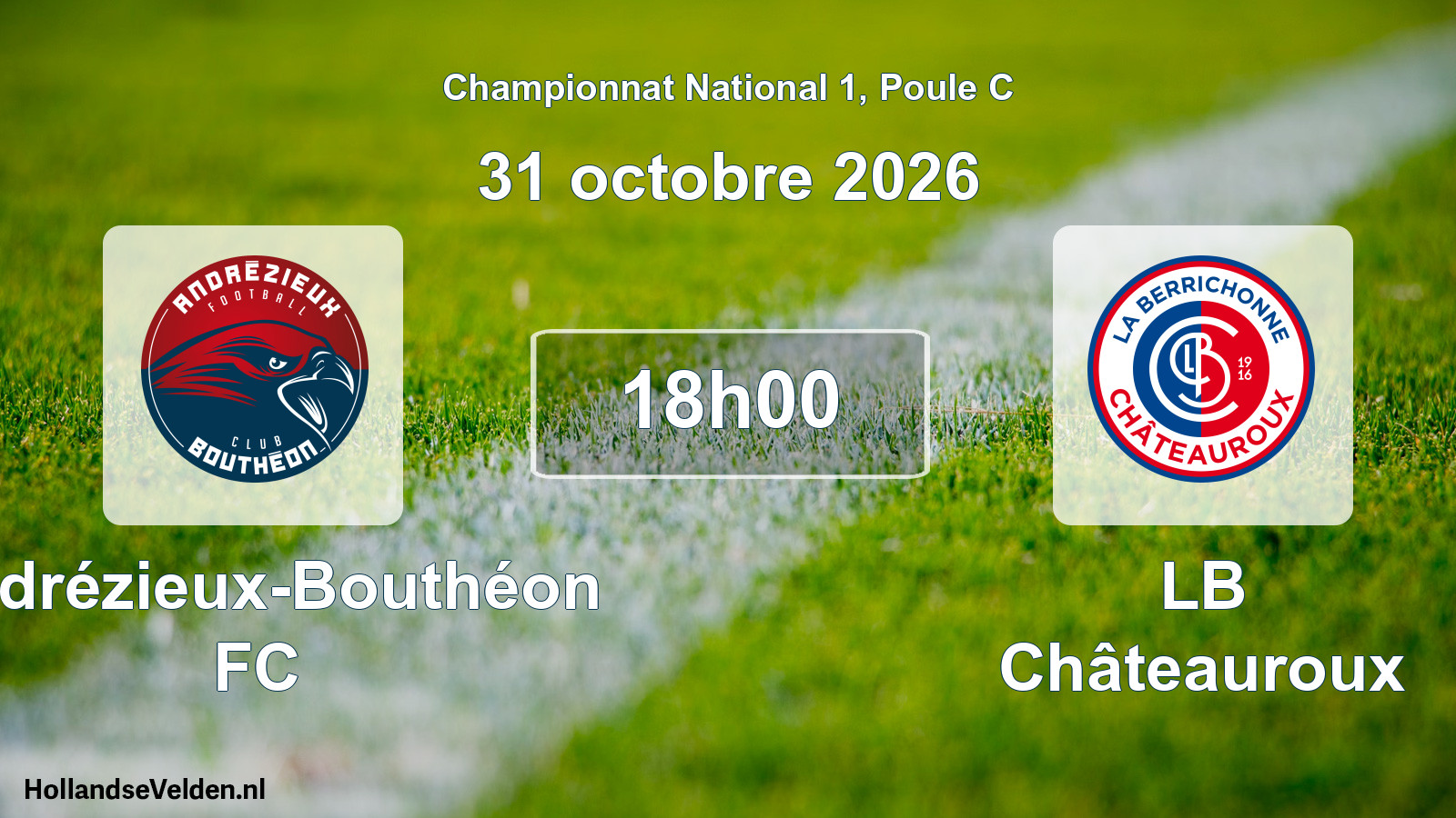 Match programmé: Andrézieux-Bouthéon FC - LB Châteauroux (31 octobre 2026)
