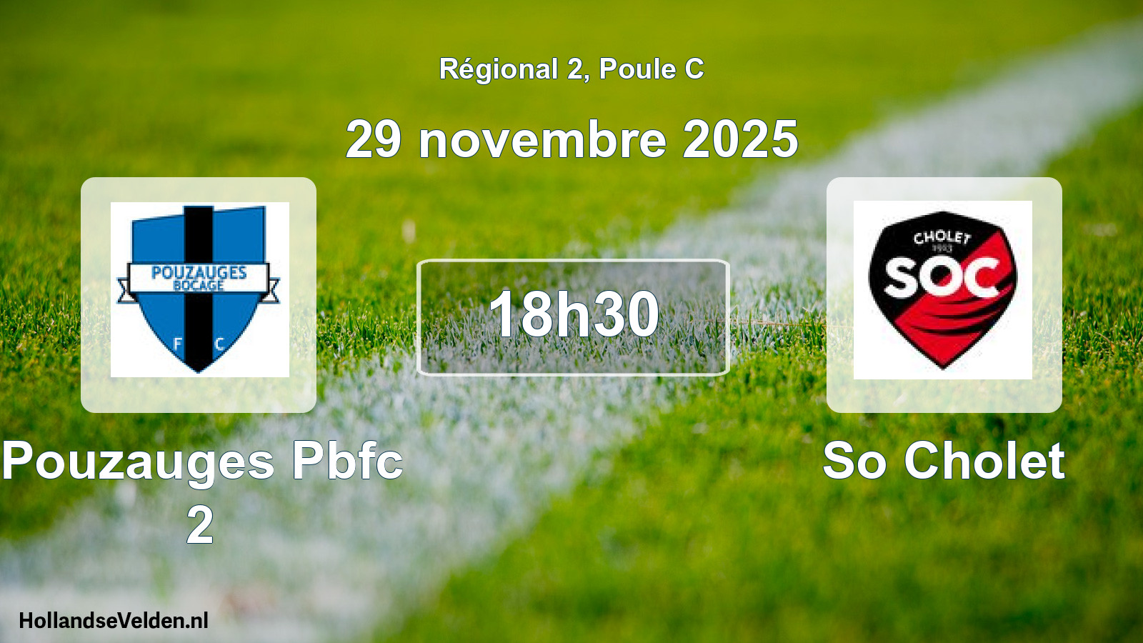 Geplande wedstrijd: Pouzauges Pbfc 2 - So Cholet (29 novembre 2025)